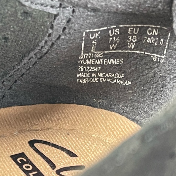 Clarks Collection Women US 7.5W Black Suede Nubuck Slip On Suede Loafers - Picture 7 of 12